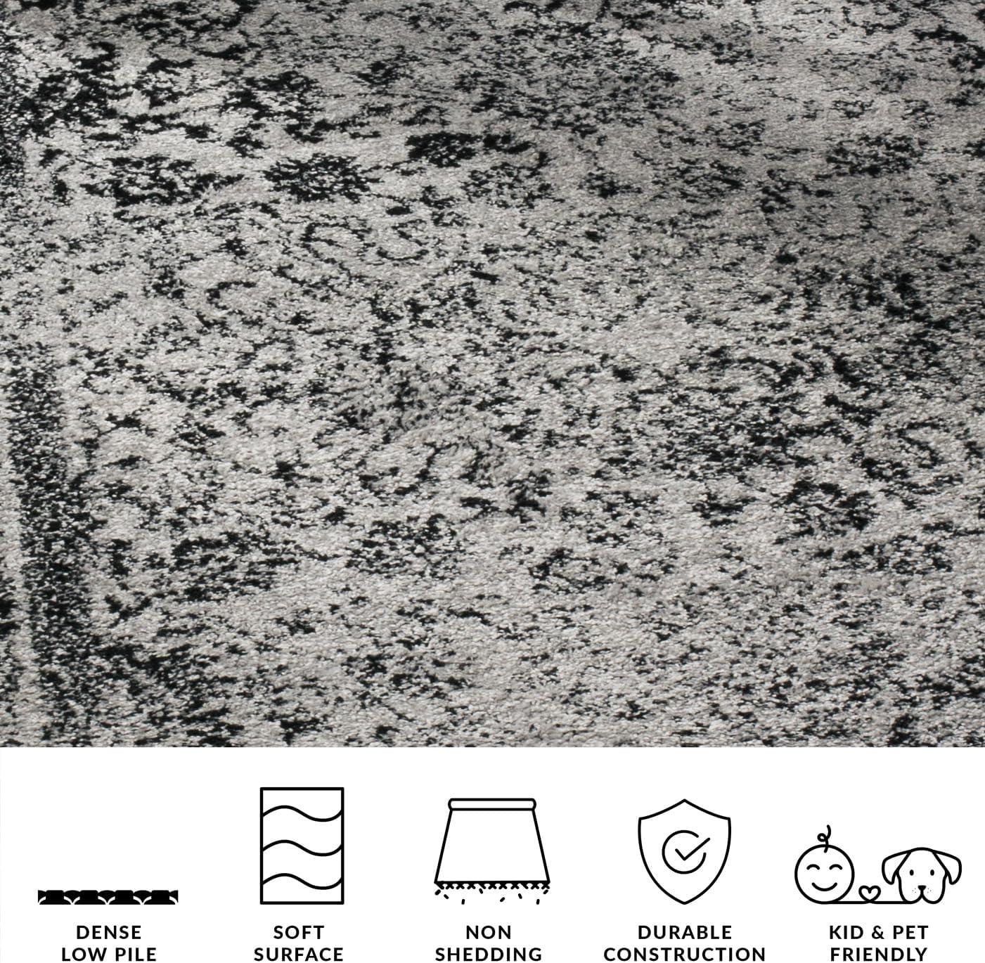 Adirondack ADR109 Non-Shedding Power Loomed Indoor Area Rug - Grey/Black - 10'x14' - Safavieh