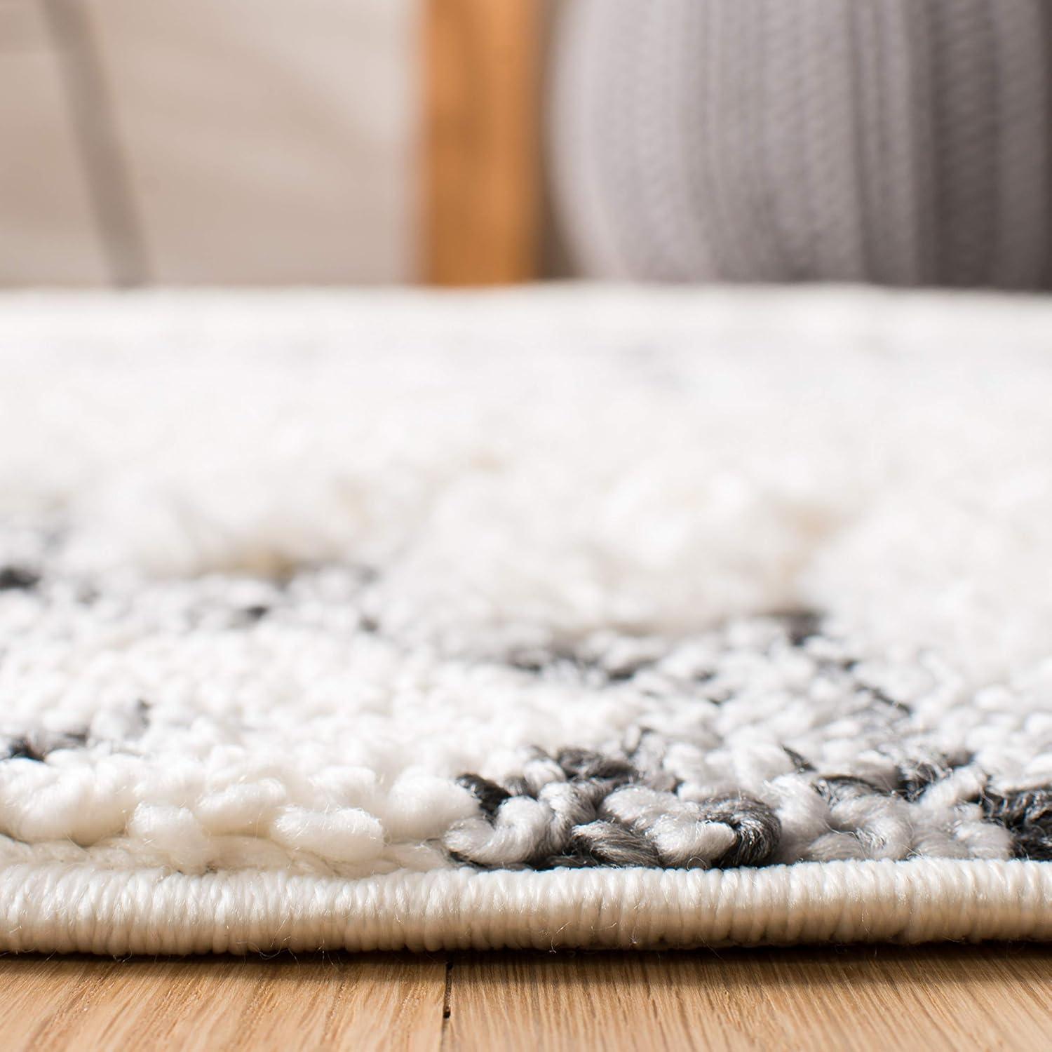 Moroccan Tassel Shag MTS652 Power Loomed Indoor Area Rug - Ivory/Grey - 8'x10' - Safavieh