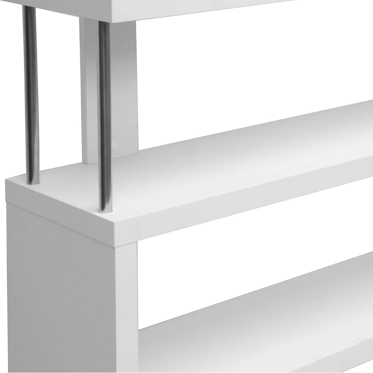 75.5" Barnes Six Shelf Modern Bookshelf White - Baxton Studio: Farmhouse Style, Wood Composite, 6-Tier Storage