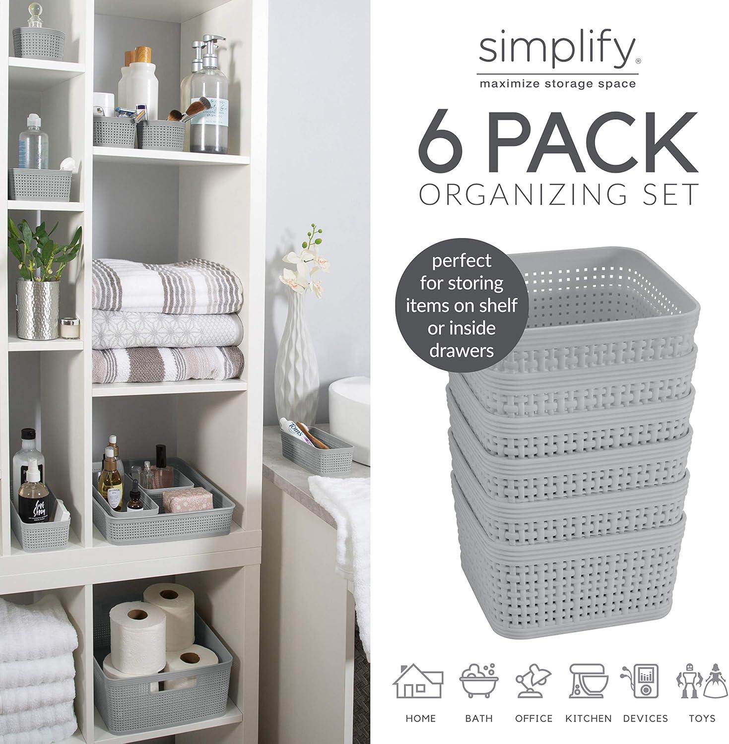 Simplify Simplify Plastic Basket (Set of 6)
