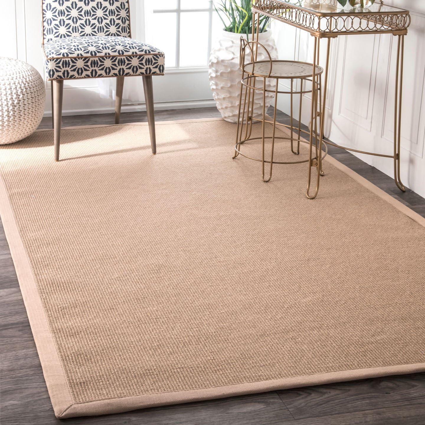 Handmade Reversible Beige Jute Rectangular Area Rug