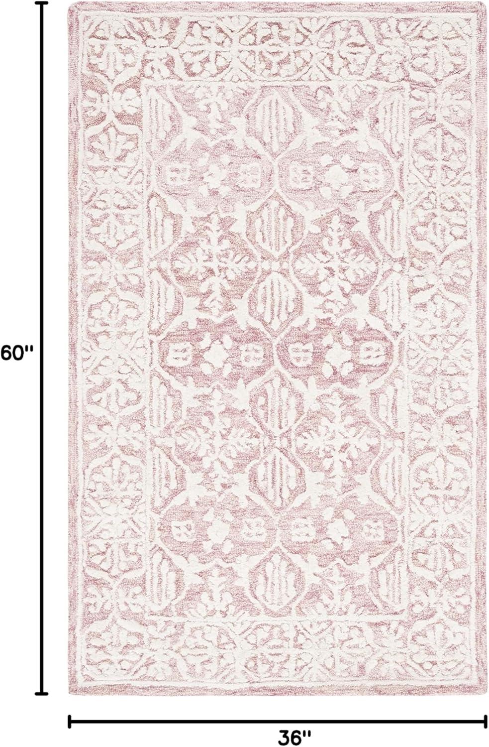 Metro MET903 Hand Tufted Indoor Accent Rug - Dark Pink/Ivory - 3'x5' - Safavieh