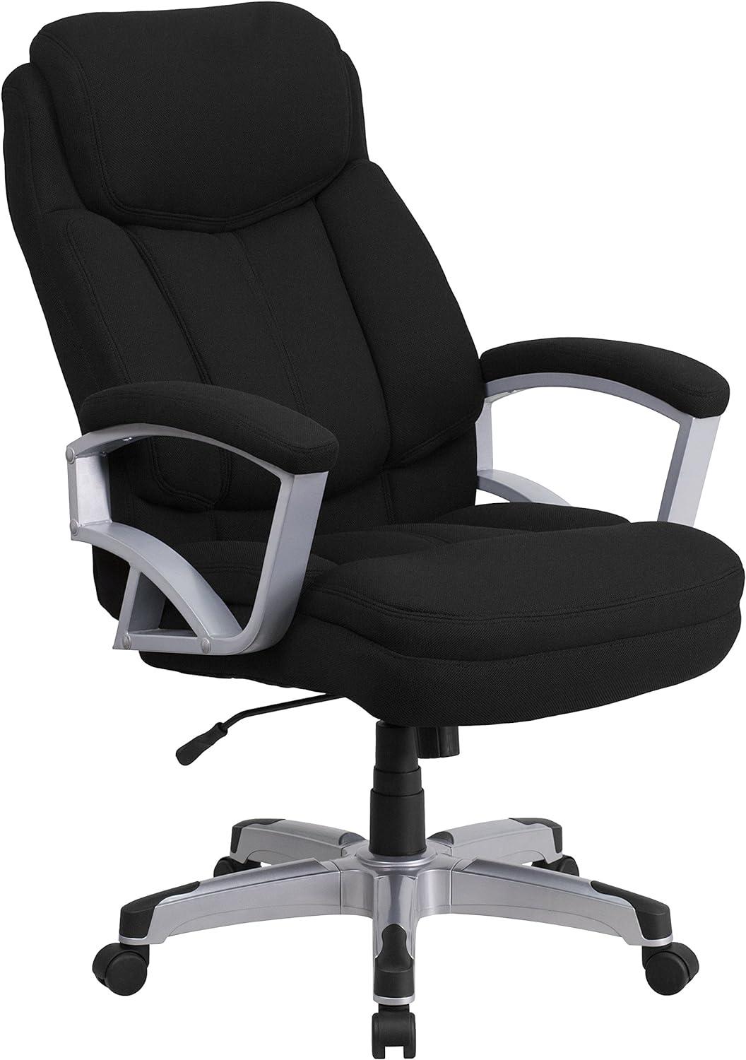 ErgoFlex High Back Executive Swivel Chair in Black Fabric and Chrome