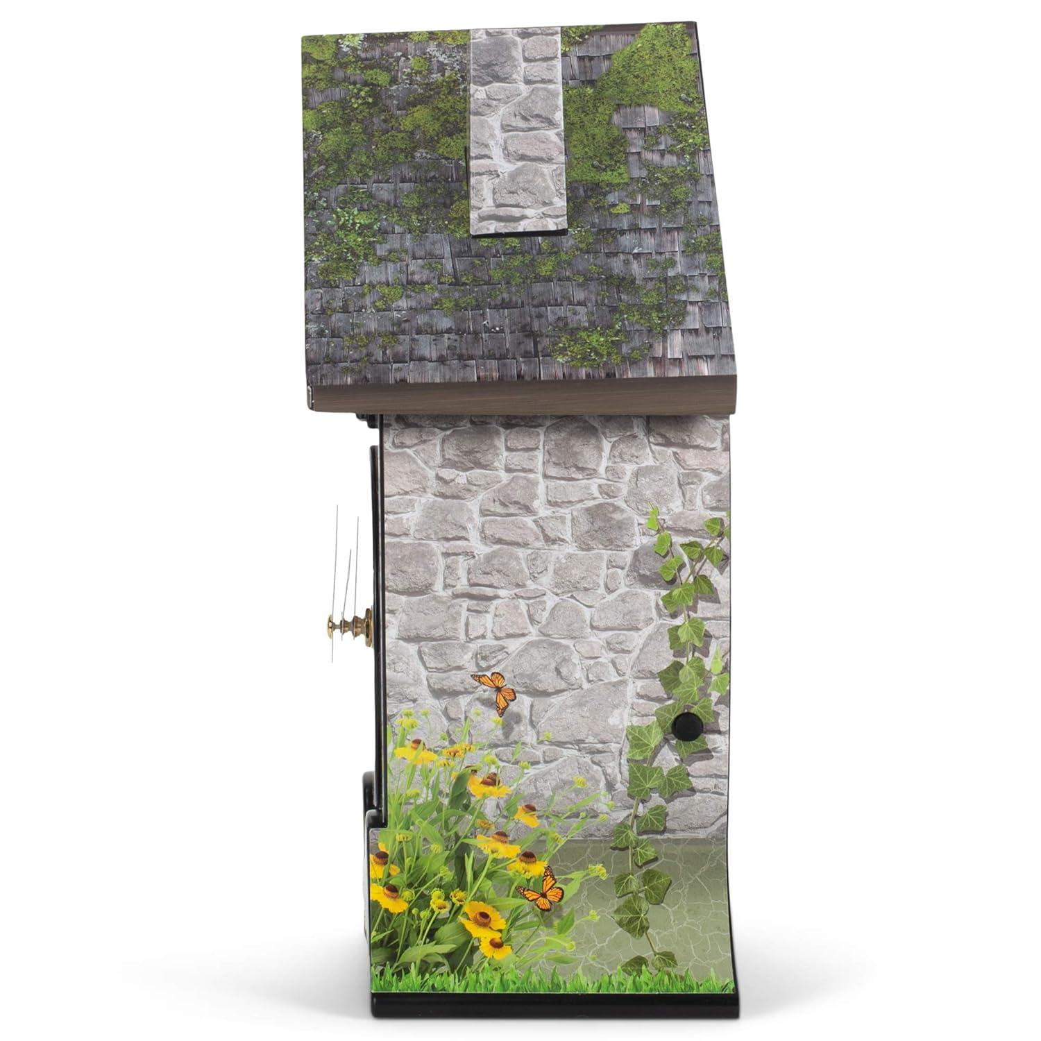 Mark Feldstein Garden Cottage Singing Cardinal Tabletop Wall Sound Cuckoo Clock 14x10