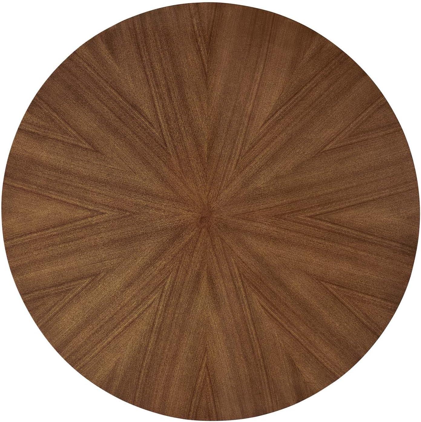 Modway 47" Crossroads Round Wood Dining Table Walnut: Mid-Century Modern, Seats 6, MDF Build