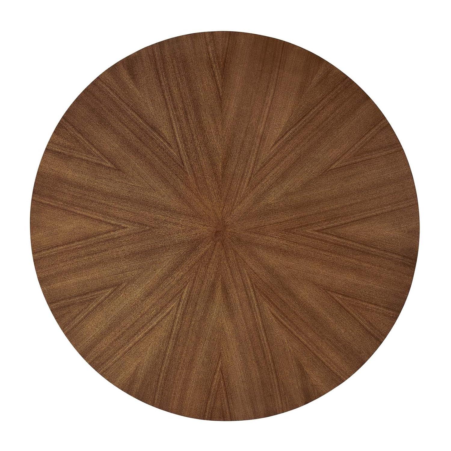 Modway 47" Crossroads Round Wood Dining Table Walnut: Mid-Century Modern, Seats 6, MDF Build