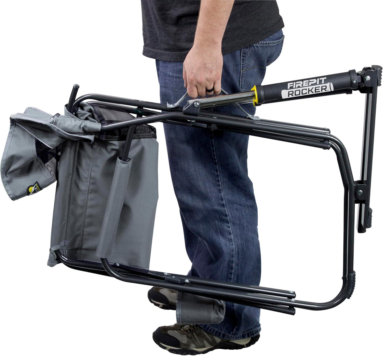 GCI Outdoor FirePit Rocker Low-Ride Outdoor Rocking Chair with Beverage Holder