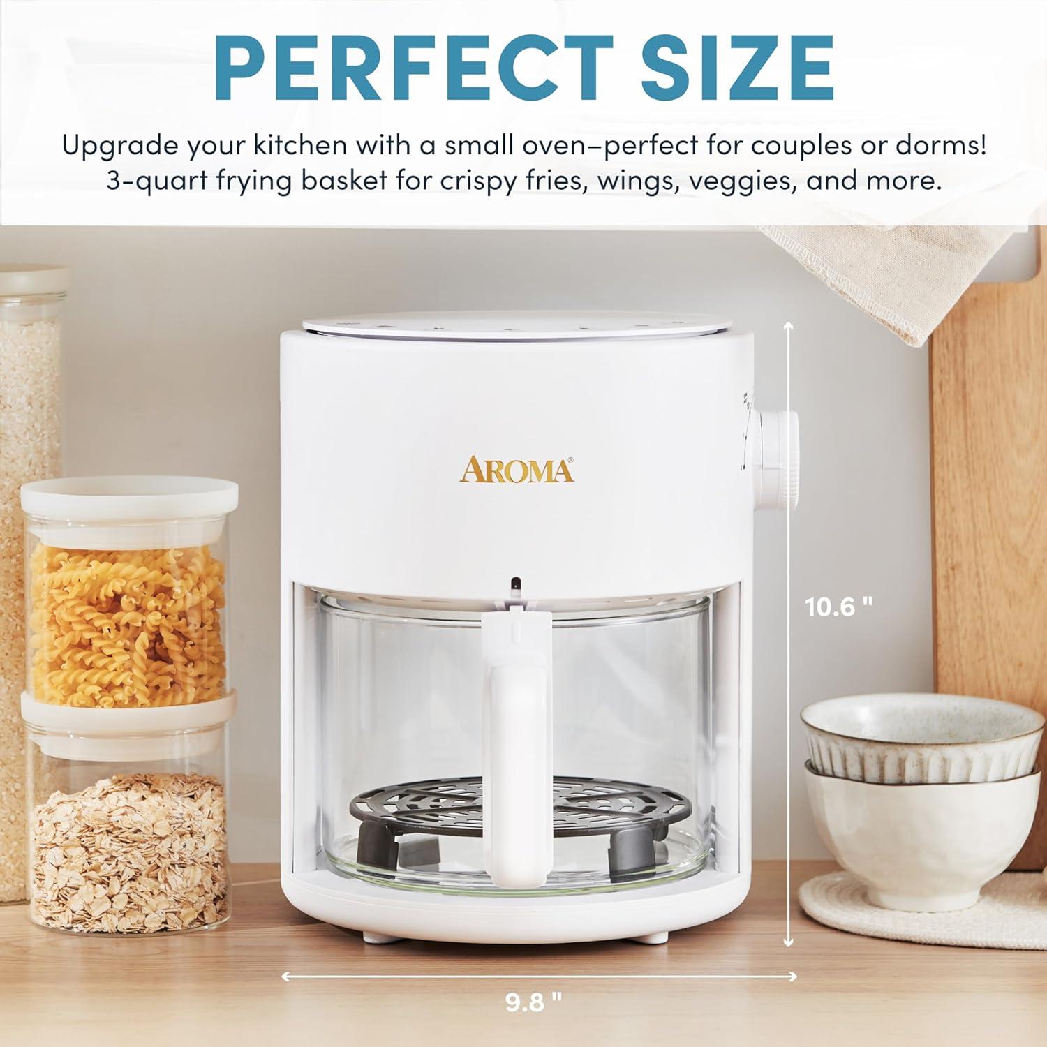 Aroma Aroma® Glass Air Fryer And Countertop Convection Oven (3 Quart)