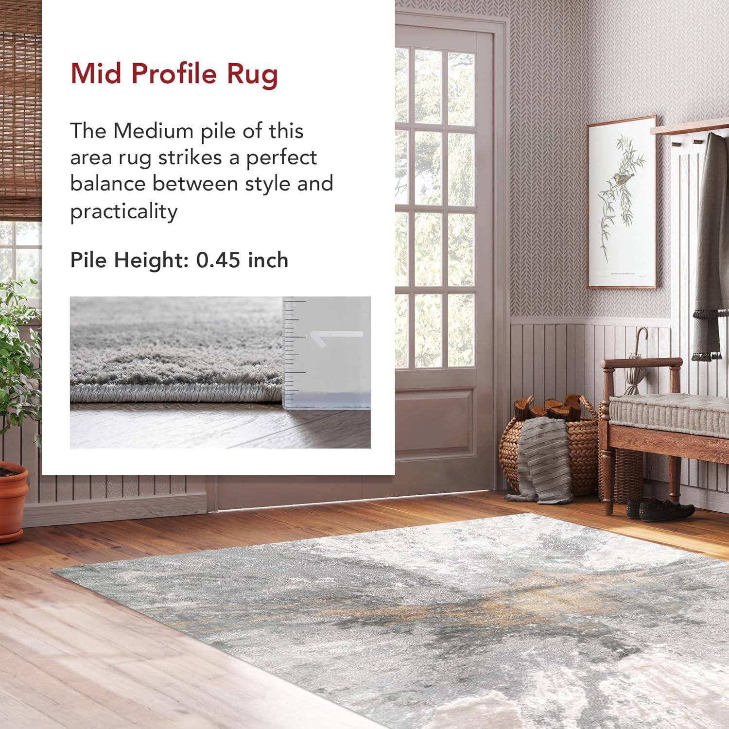 Nuloom Cyn Abstract 3x5 Accent Indoor Area Rug for Living Room Bedroom Dining Room Entryway Kitchen, Silver/Ivory