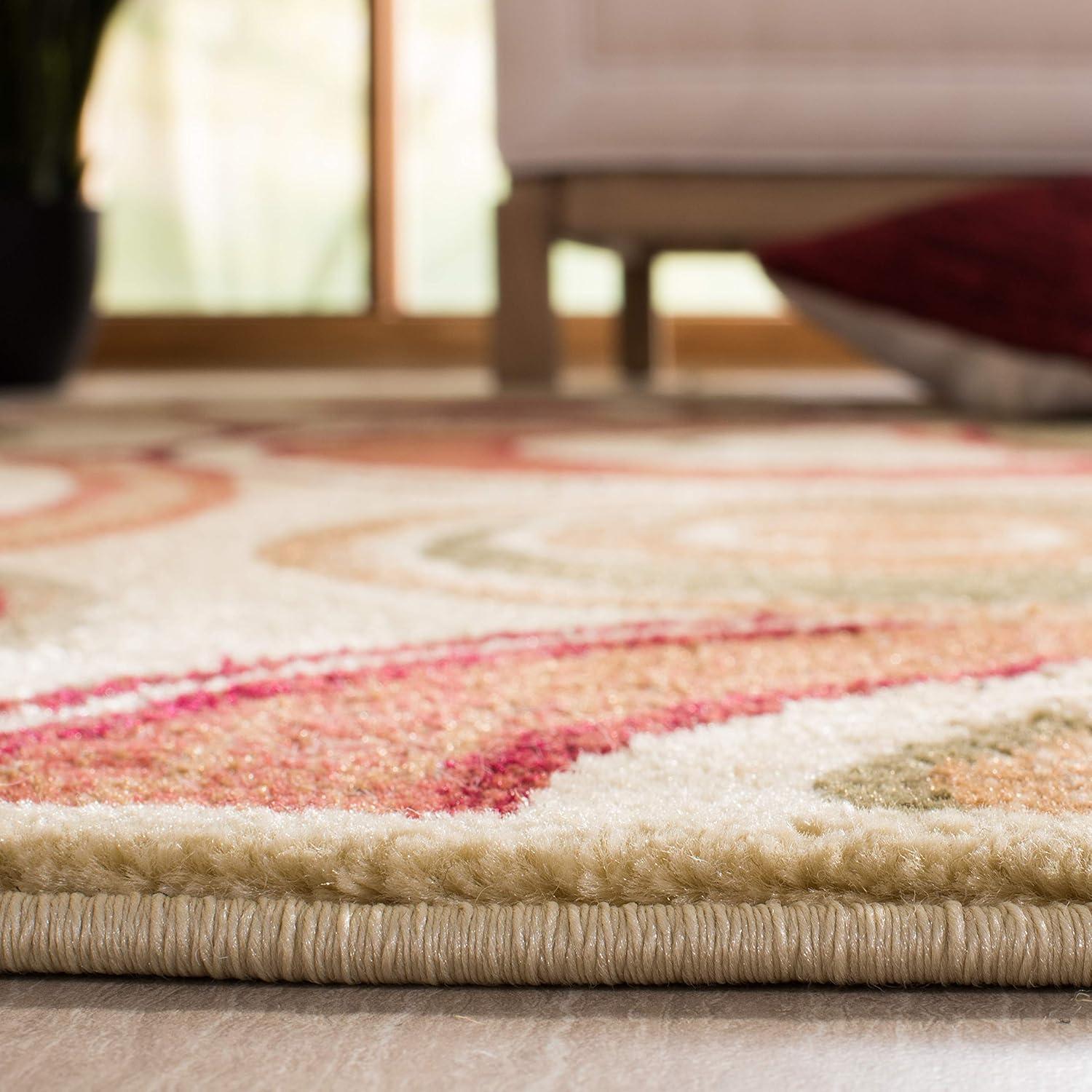 Lyndhurst LNH225 Power Loomed Area Rug - Ivory/Multi - 5'3"x7'6" - Safavieh.