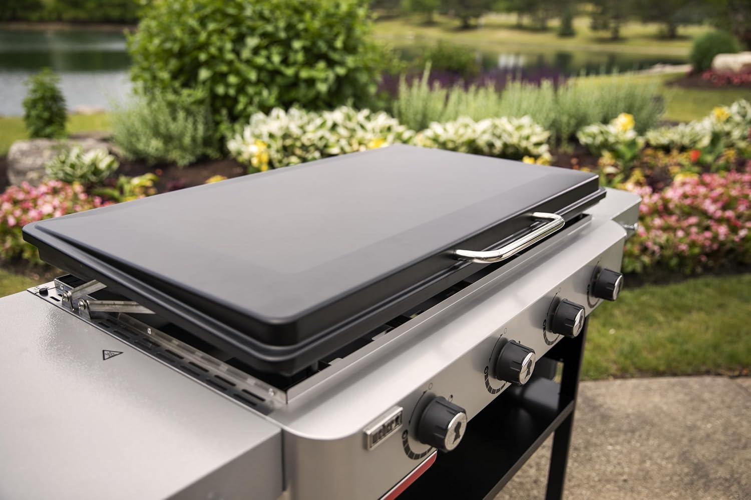 Weber 36-Inch Black Propane Gas Griddle with Side Tables