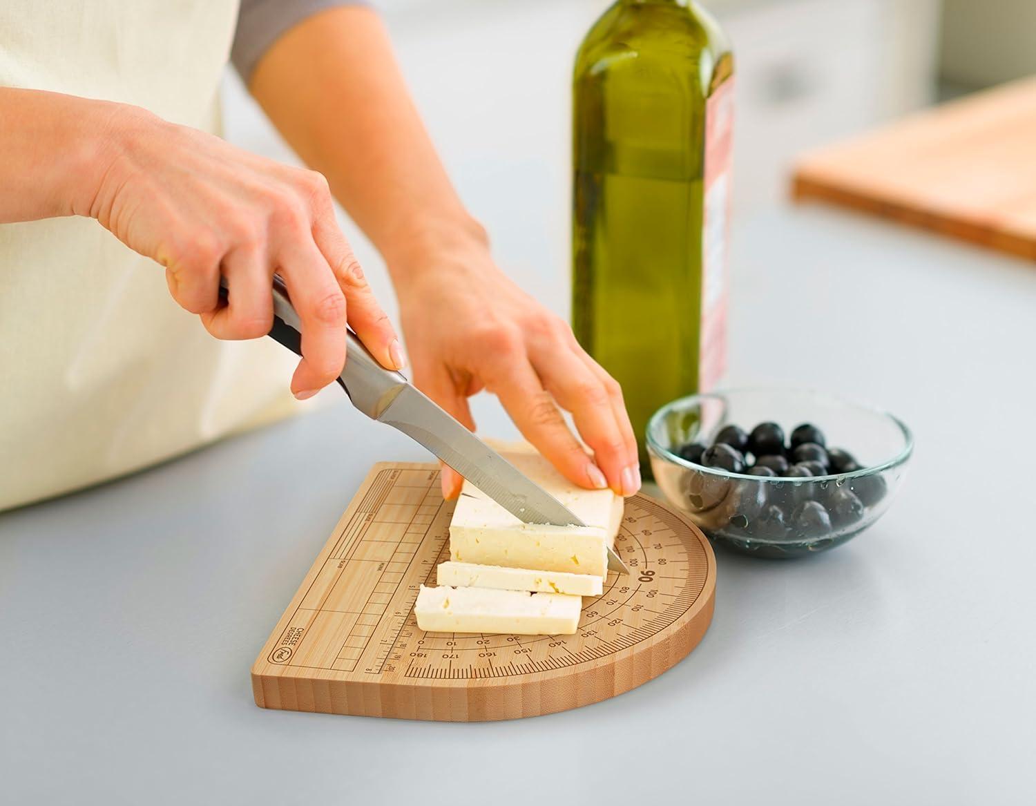 Medium Bamboo Rectangular Cheese Cutting Board with Measurements