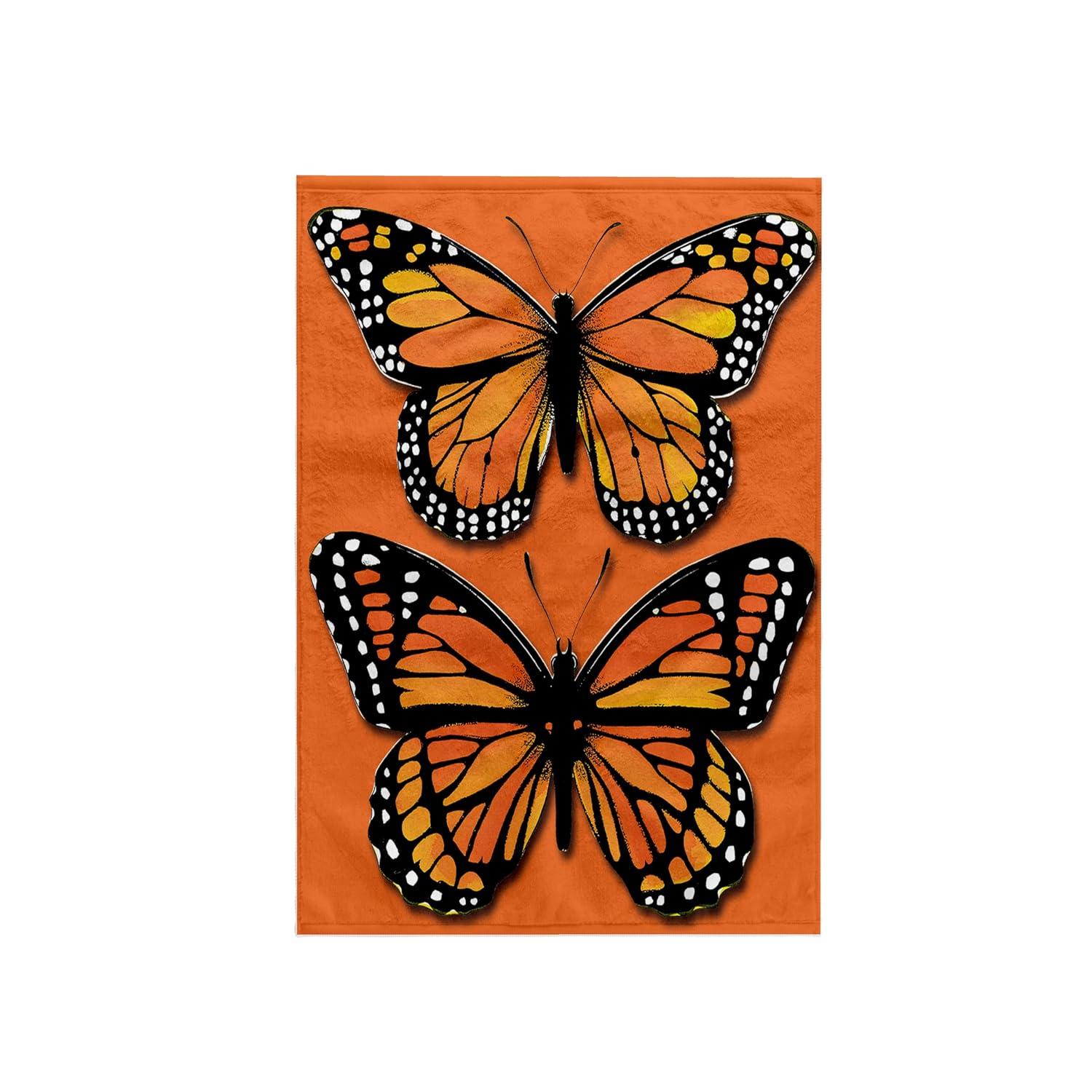 Monarch Butterfly Orange Background Cotton Microfiber Washcloth