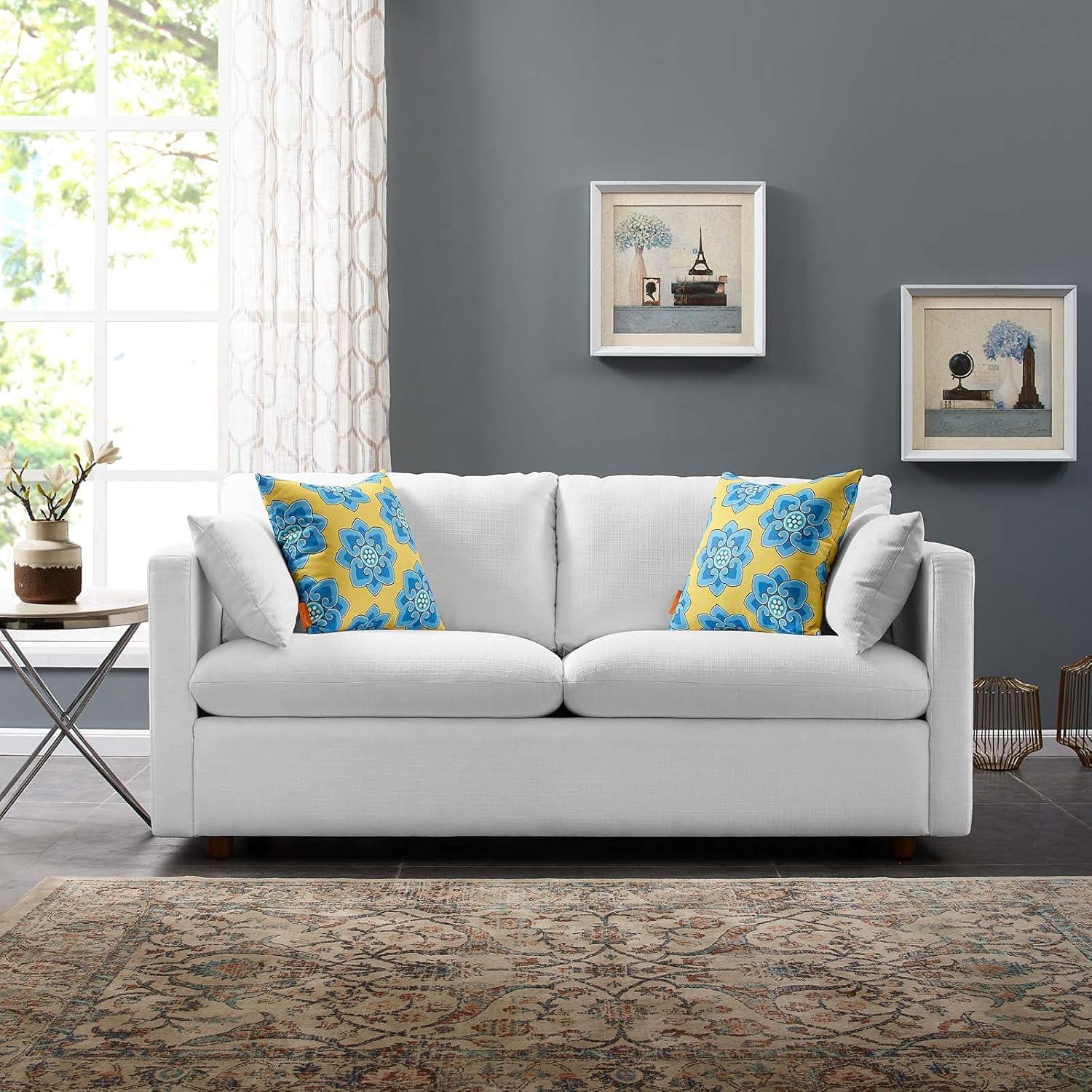 Modway Activate Upholstered Fabric Sofa - White