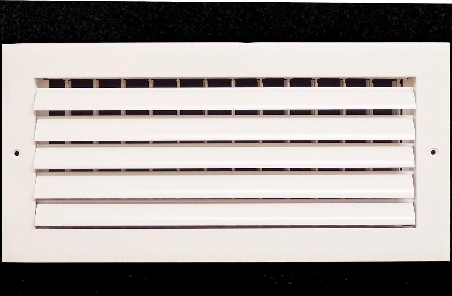 14" x 4" White Adjustable Aluminum HVAC Grille