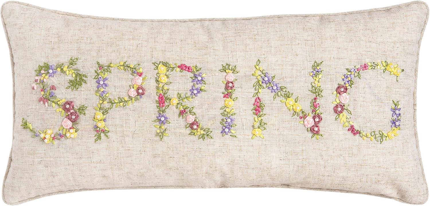 C&F Home Hand Crafted Ribbon Art Pillows Spring Ribbon Art Throw Pillow