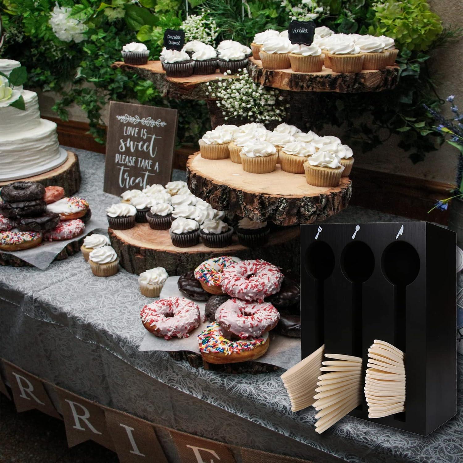 Mind Reader Mind Reader Utensil Dispenser, Silverware Organizer, Plastic Fork and Spoon DIspenser, Kitchen, 7"L x 5.75"W x 6"H, Black