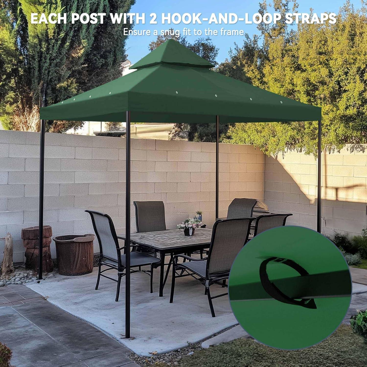 Yescom Yescom Canopy Top Replacement for 2-Tier Crescent TJSG081 Gazebo Outdoor Garden Yard Patio Cover