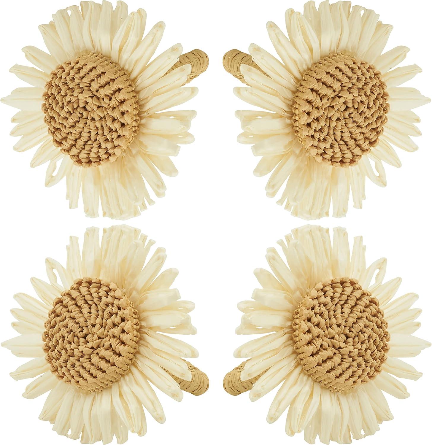 Saro Lifestyle Flower Shaped Napkin Rings (Set of 4)