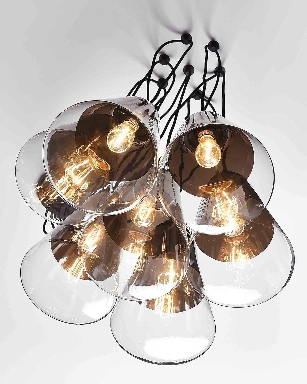 Gold and Clear Glass Brass Pendant Light