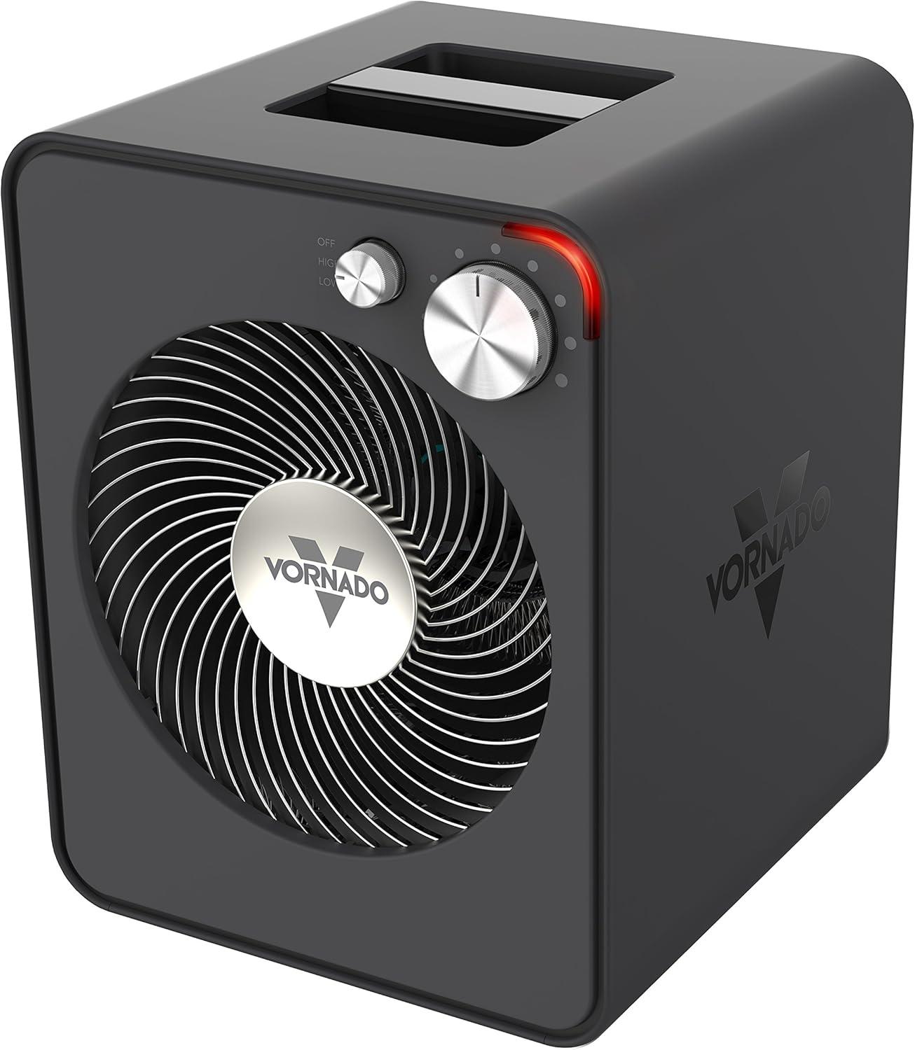 Vornado VMHi300 Heater: Portable Electric Space Heater, Adjustable Thermostat, Metal Frame, 1500W, ETL Listed, Gray