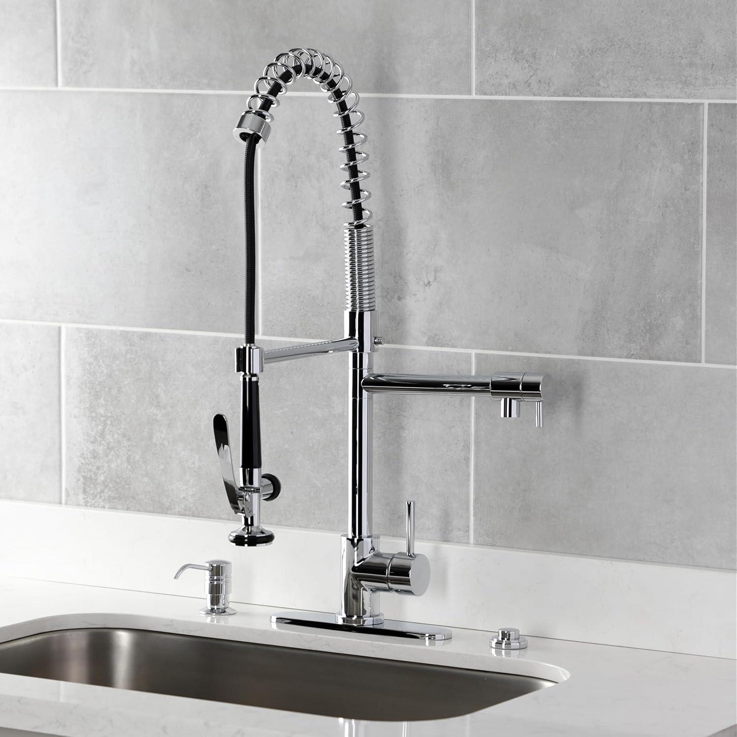 Polished Chrome Single Handle Pre-Rinse Kitchen Faucet