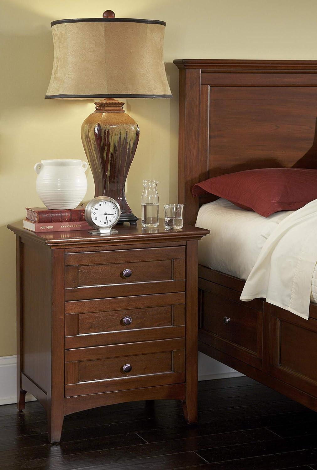 Westlake Dark Mahogany 3-Drawer Transitional Nightstand