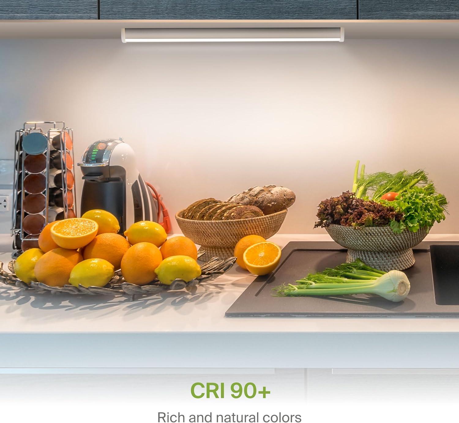 ASD Swivel LED Under Cabinet Lighting, 18 Inch 8W, Hardwired or Plug-in, 2700K/3000K/4000K, Hi/Low Switch, Rotatable Lens, Dimmable Linkable Under Counter Light for Kitchen, ETL & Energy Star
