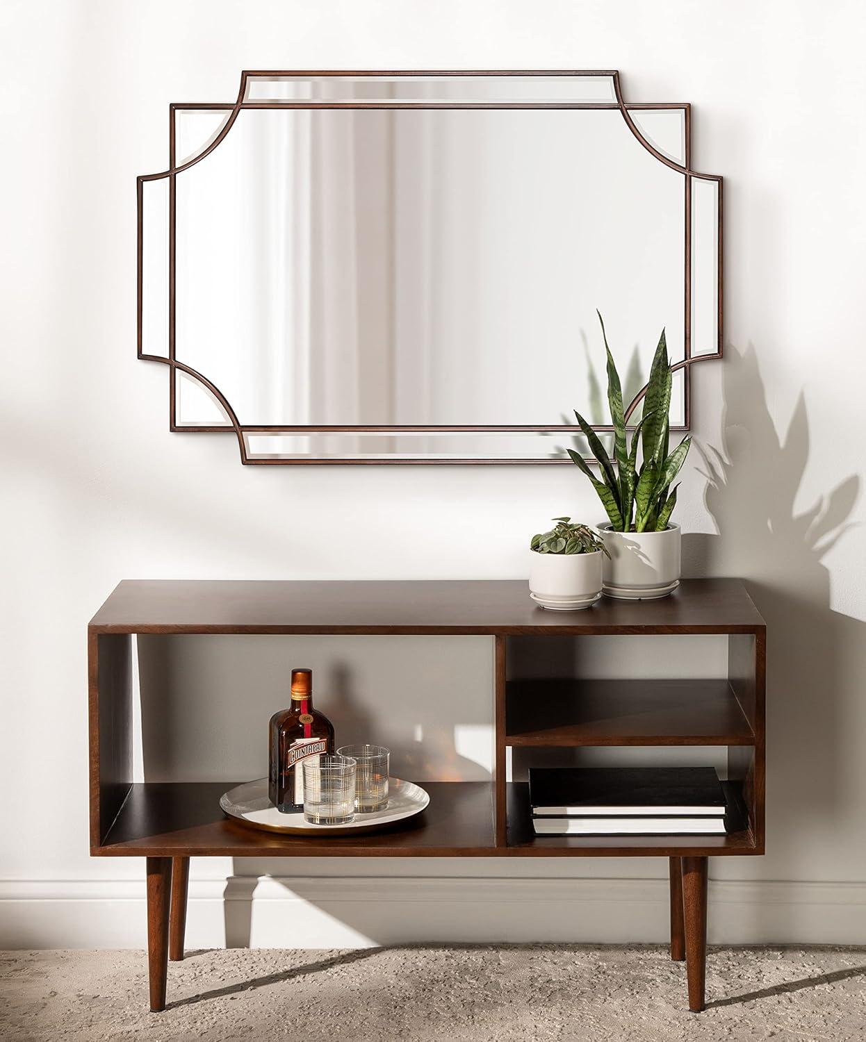 16" x 42" Minuette Decorative Framed Wall Mirror Bronze - Kate & Laurel All Things Decor: Modern Style, No Assembly Required, Wall Mount