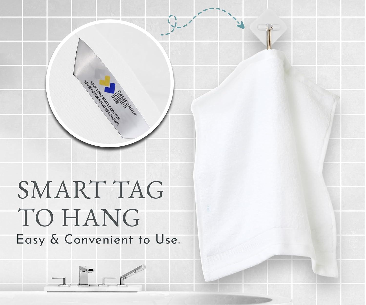 Hand Towels - 6-Pack, Softest 100% Cotton by California Design Den - Navy Blue, Six-Pcs Hand Towels