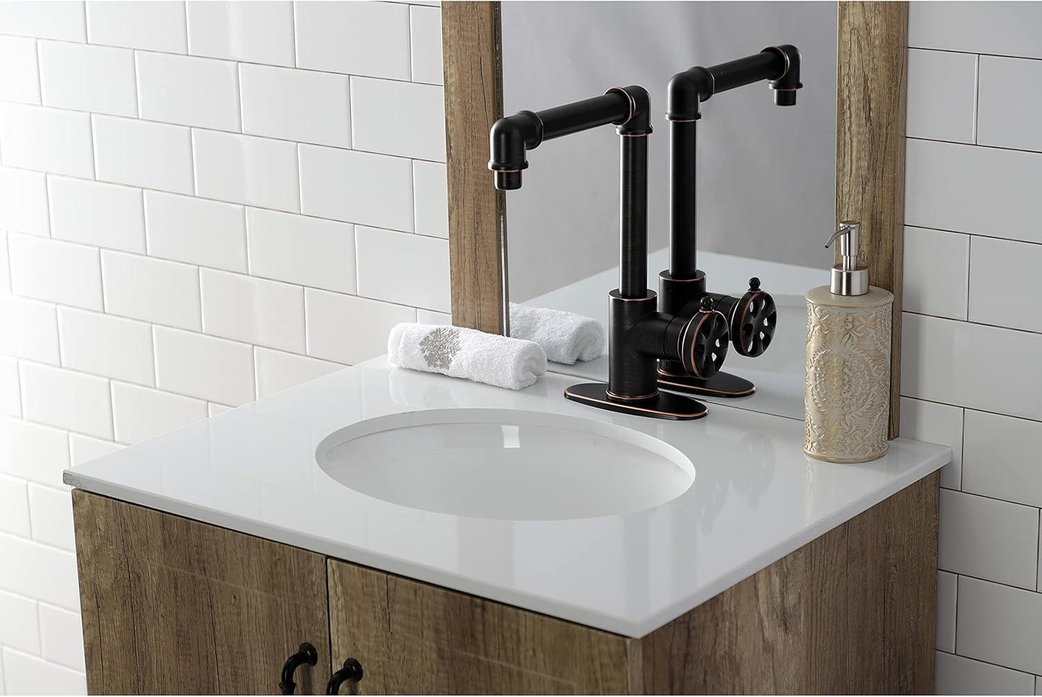 Kingston Brass Belknap Single-Handle 1-Hole Deck Mount Bathroom Faucet with Push Pop-Up