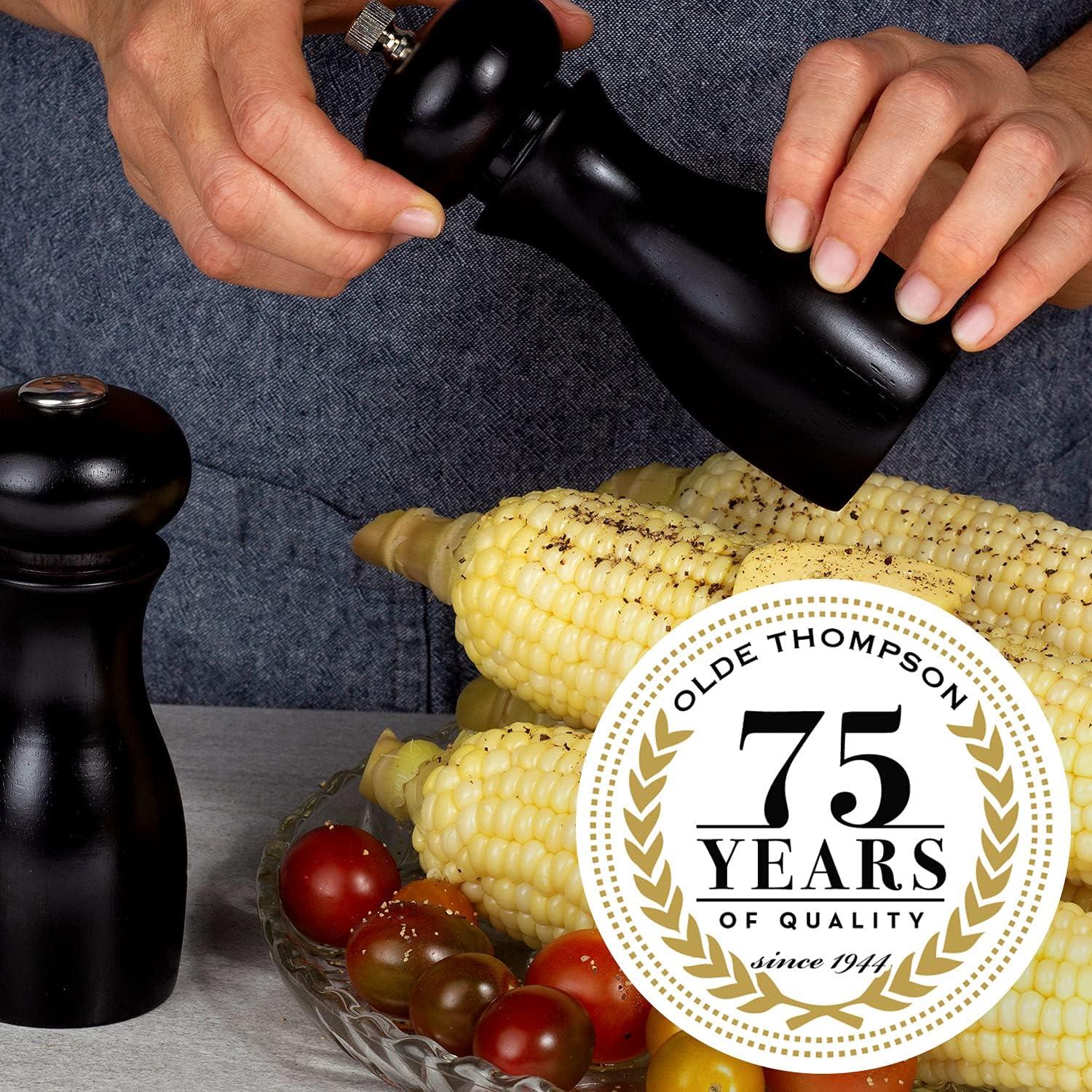 Olde Thompson 6" Caffe Wood Pepper Mill and Salt Shaker Set