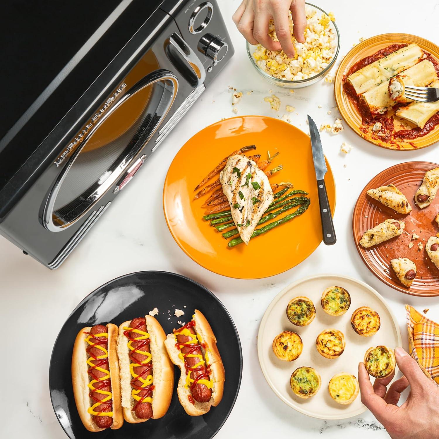 Nostalgia Retro 19" 0.9 cu ft. 800-Watt Countertop Microwave Oven