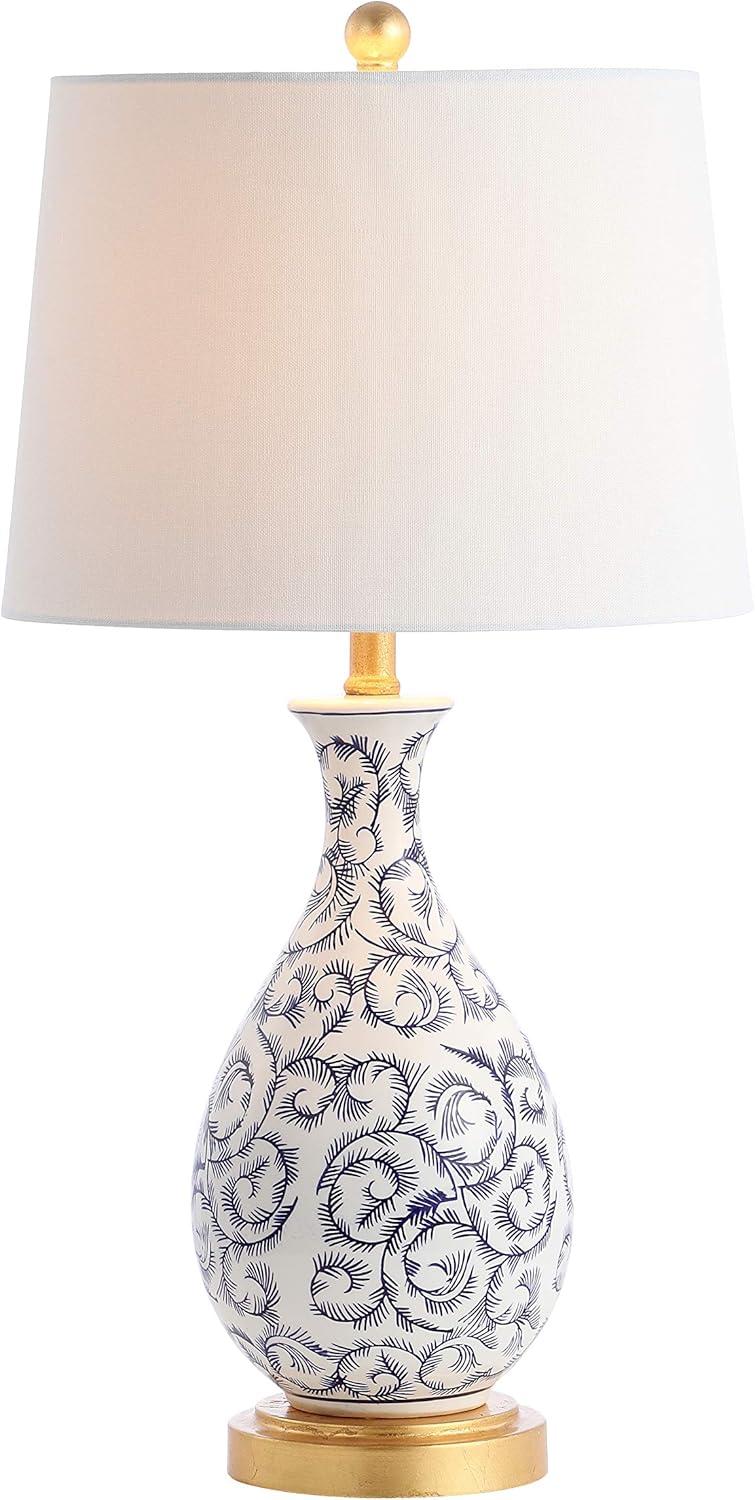 SAFAVIEH Avi Floral Vines 27.5 in. H Table Lamp, Blue/White, Set of 2