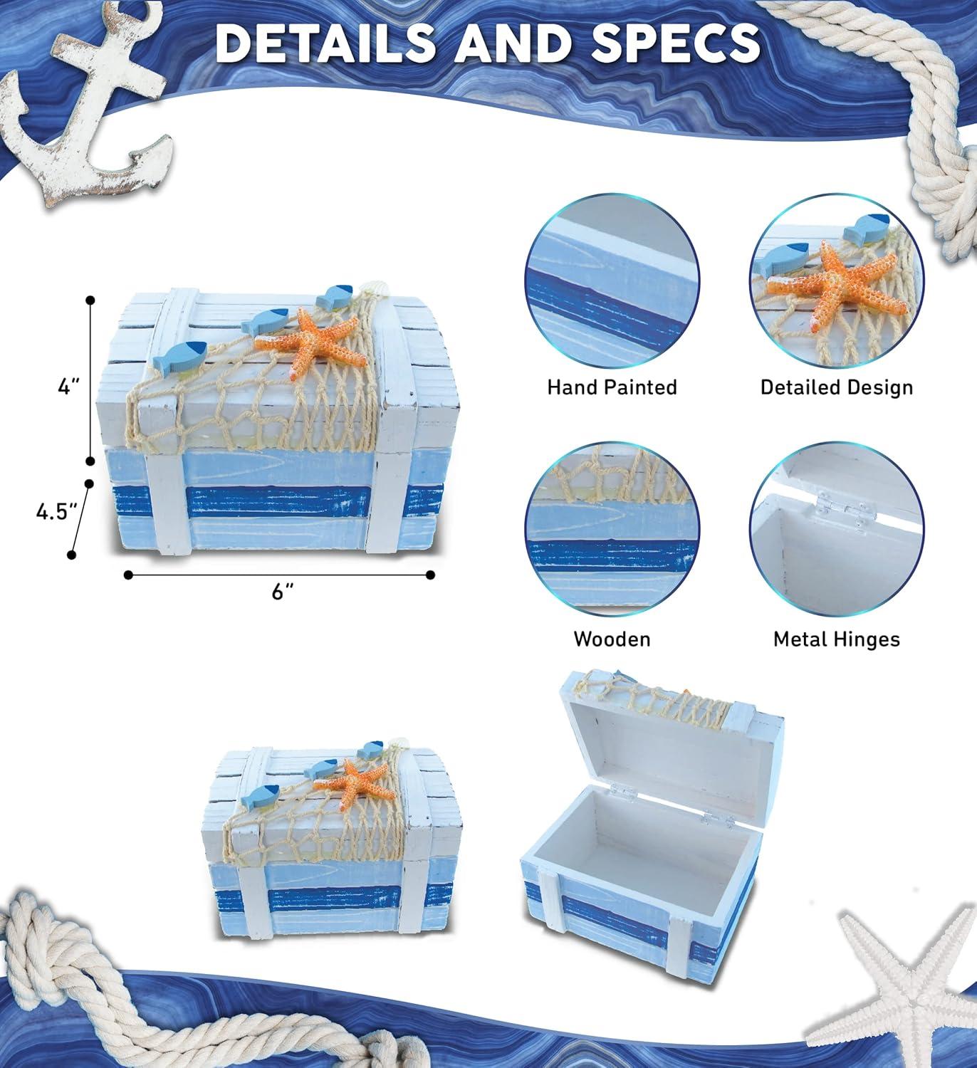 Puzzled Wooden Ocean Breeze Beach with Orange Starfish, 5 inch