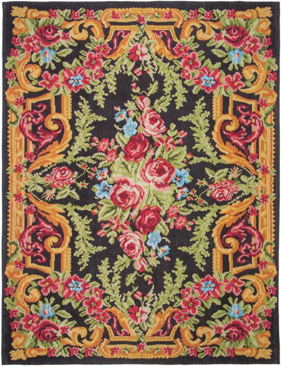 Classic Vintage CLV112 Power Loomed Area Rug - Black/Rose - 6'x9' - Safavieh.