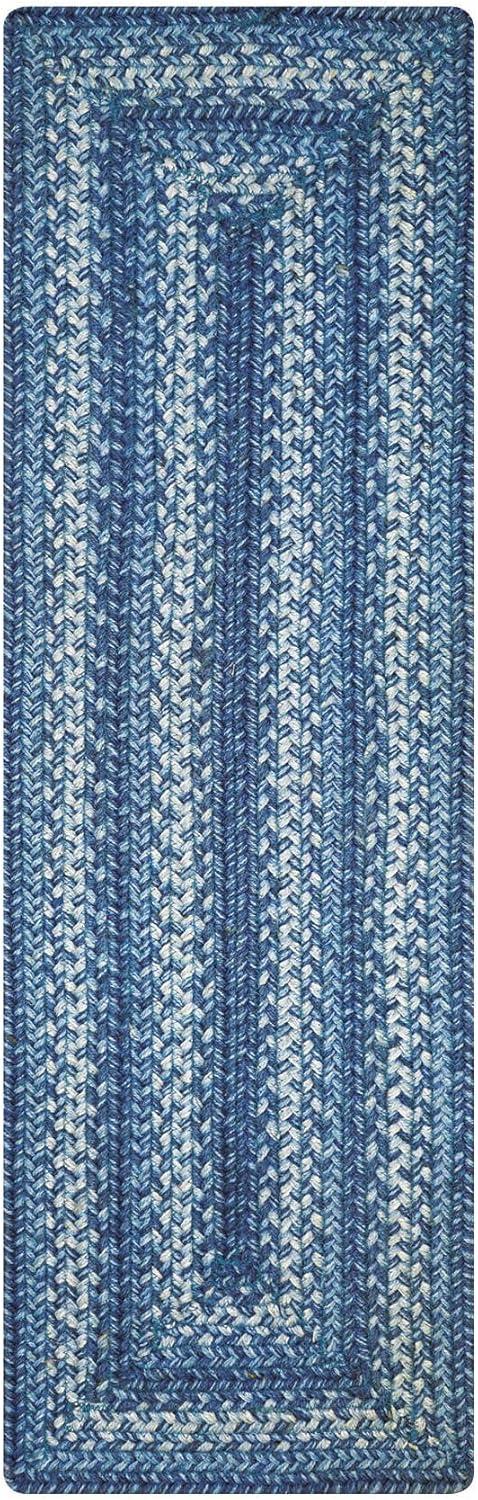 Homespice - Denim Blue Runner for Table 11x36 inches, a Long and Thick Table Runner to Use as a Coastal Style Dinner Table Runner - Handmade from Premium Jute - Reversible and Durable Braided Runner