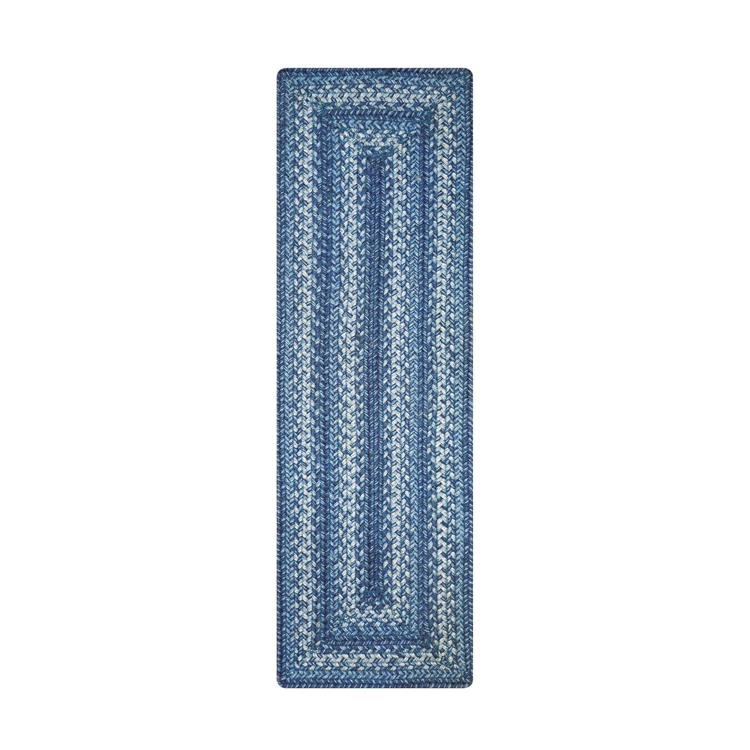 Homespice - Denim Blue Runner for Table 11x36 inches, a Long and Thick Table Runner to Use as a Coastal Style Dinner Table Runner - Handmade from Premium Jute - Reversible and Durable Braided Runner