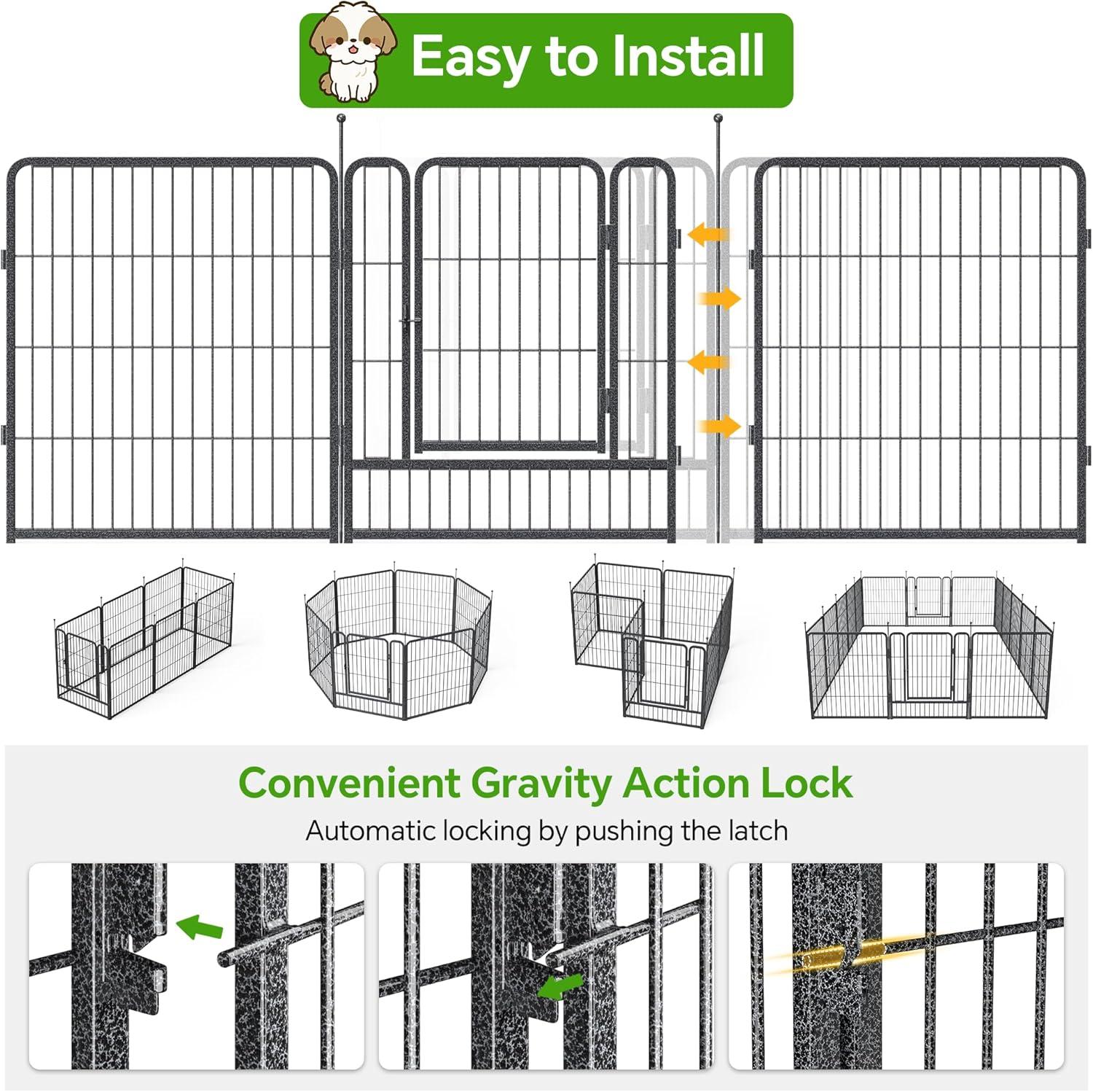 Mr Ironstone Dog Playpen with Anti-Rust Coating,  Dog Pen Indoor/Outdoor Pet Playpen for Foldable Dog Exercise Pens