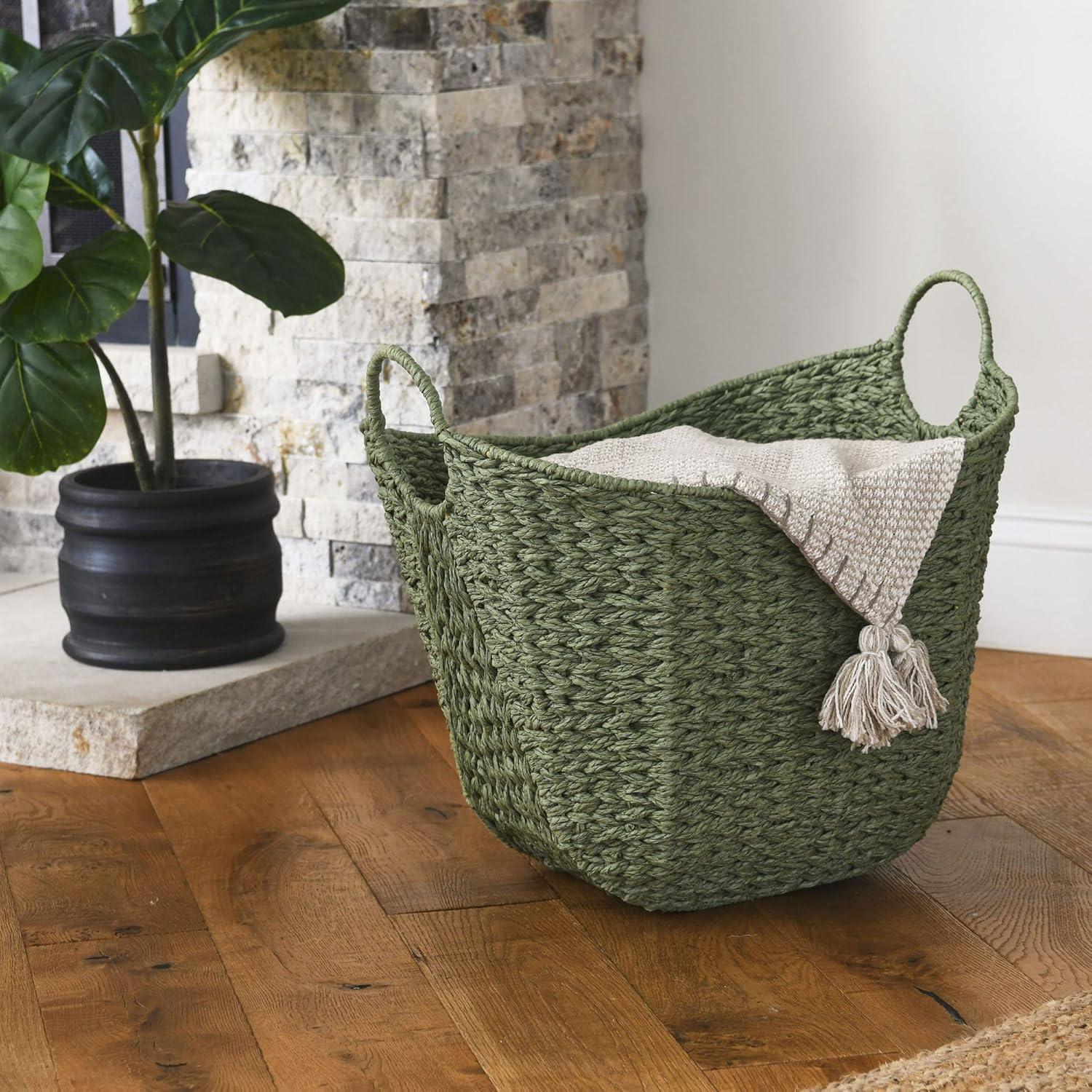 Rustic Wicker Basket With Handles