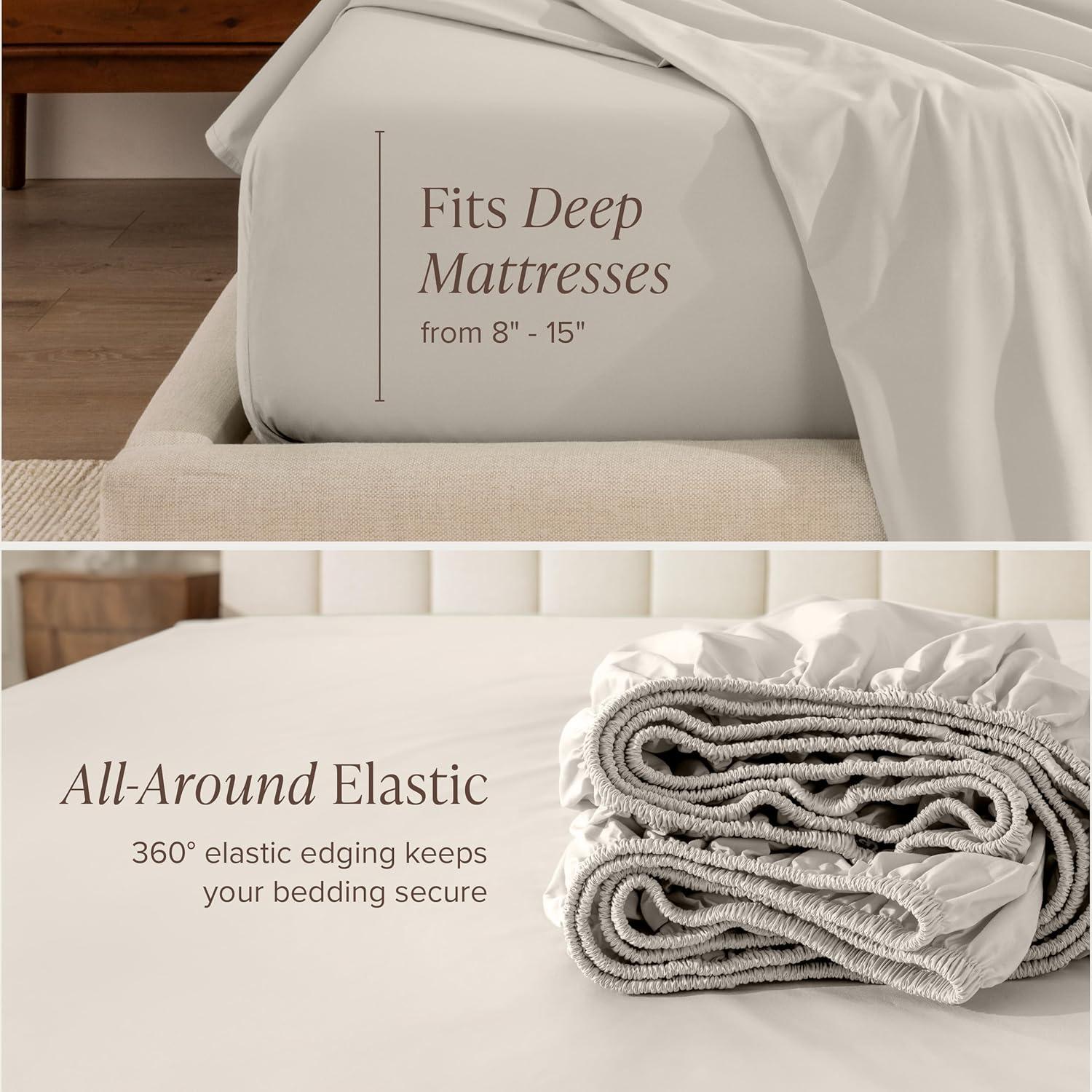 Bare Home 100% Cotton Percale Sheet Set