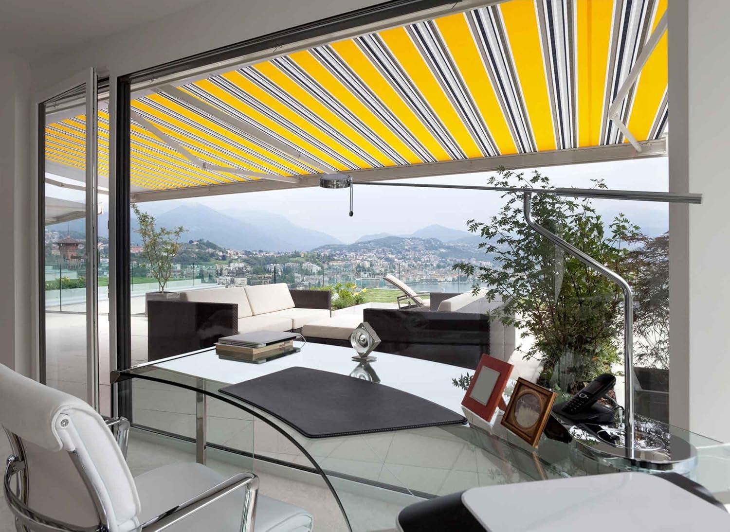 Advaning 10.5'' Fabric, Metal Cover Retractable Patio Awning