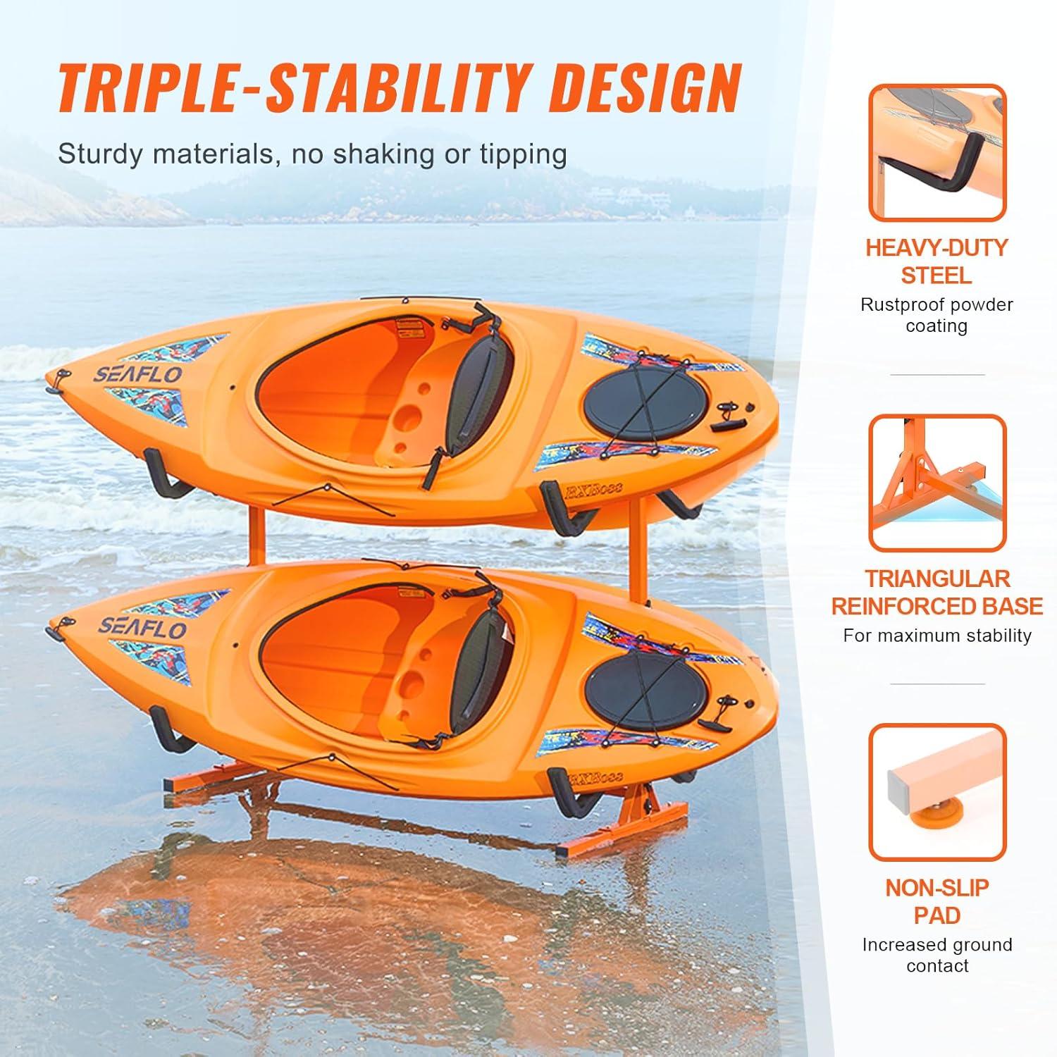 VEVOR Steel Freestanding Adjustable Kayak Rack DLS4G0000000D8BUTV0