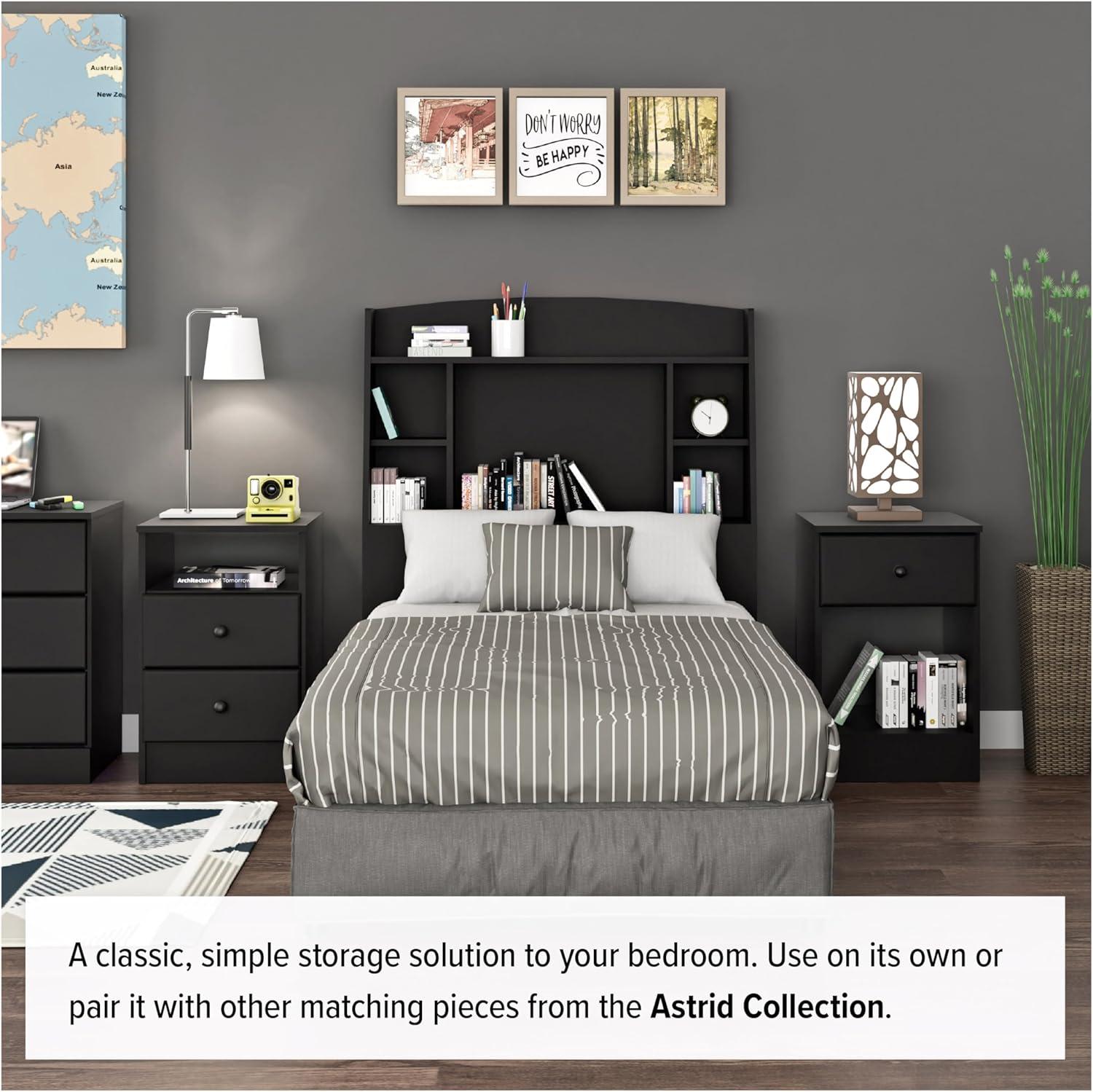 Prepac 4 Drawers Astrid Dresser Black: Wood Composite Frame, 36.25" High, Bedroom Storage