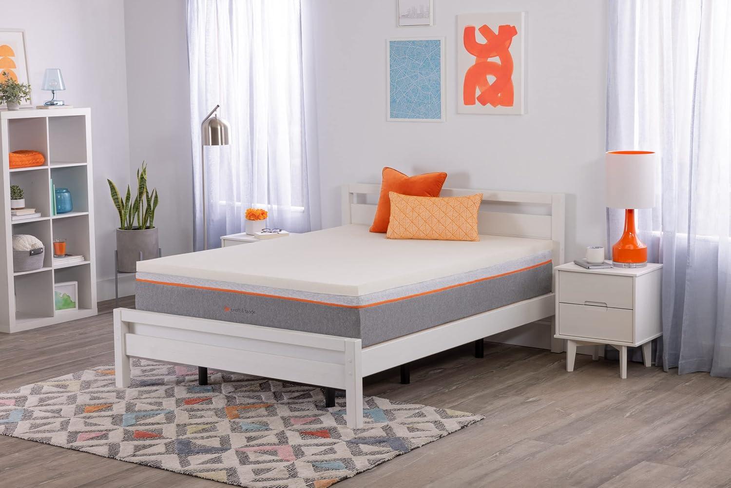 Craft & Trade CopperGel Cooling, Pressure-Relieving Memory Foam Mattress Topper, 2 Inch