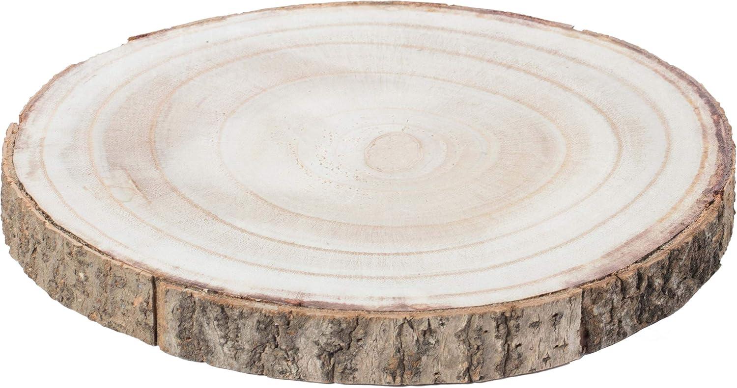 Vintiquewise Barky Natural Wood Slabs Rustic Ornament Slice Tray Table Charger 10" Diameter