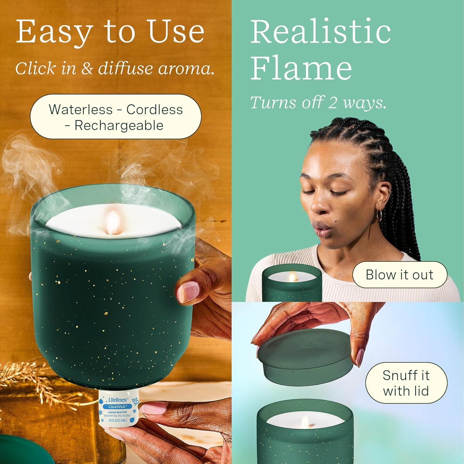 Lifelines Flameless Candle Diffuser- Bubble Green