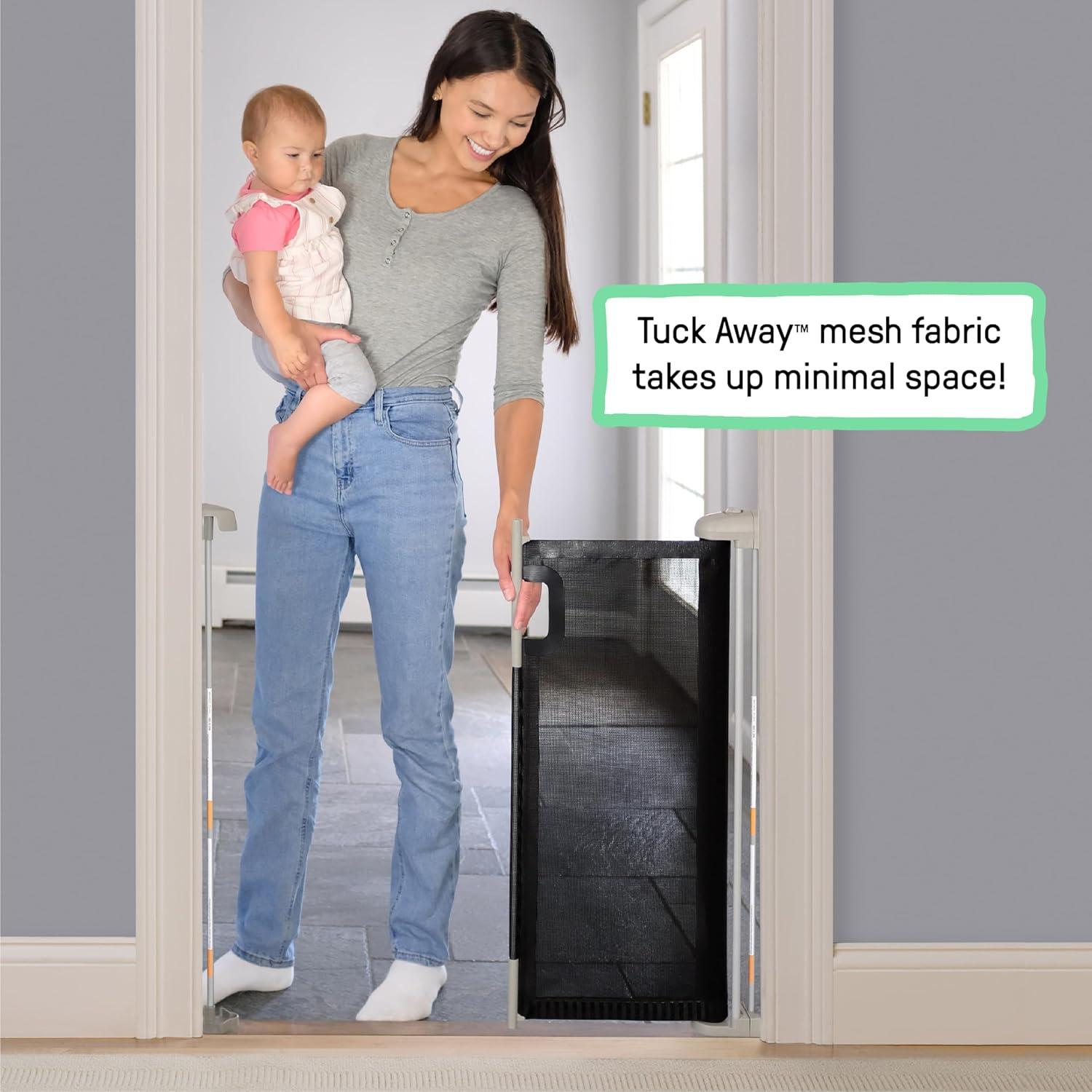 Open Box Ingenuity Infant Tuck Away Mesh Stairway Pet & Baby Gate w/Metal Frame