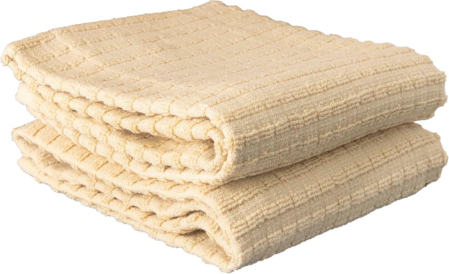 Latte Terry Cotton Kitchen Towel Set, 2-Pack