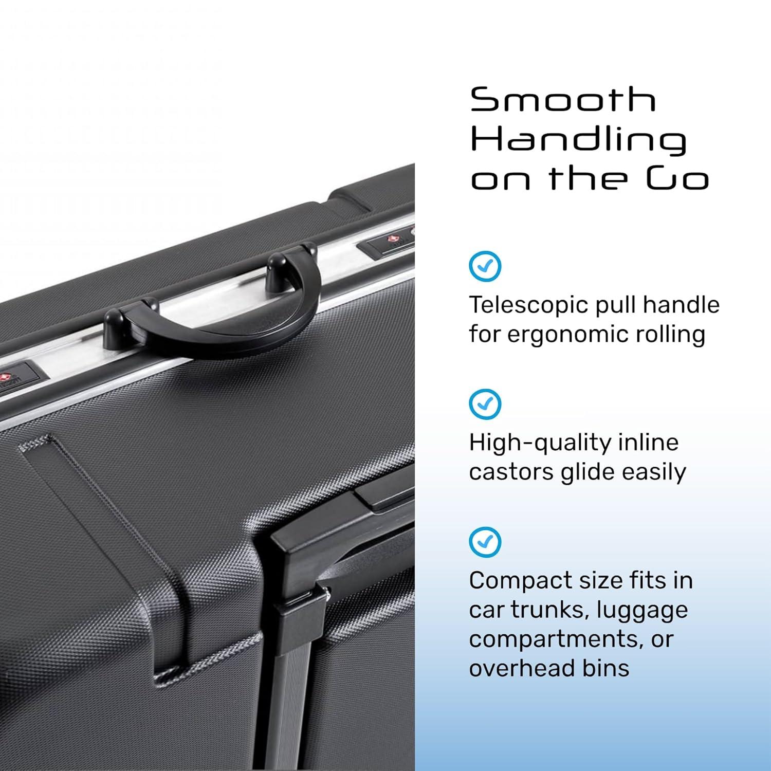 B&W International Foldon Hard Shell, Travel Bicycle Case for Folding Bikes, Black